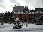 北海道庁。雪の赤レンガ