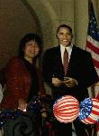次期アメリカ大統領のオバマ氏と。もちろん、ハリボテです