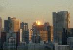 東京の朝日は、(ビルに反射して)北から昇る