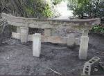 黒神埋没鳥居。1914年大正の桜島大噴火の跡